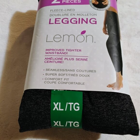 Women's Lemon Fleece Lined Leggings Size xl NWT - Picture 2 of 3